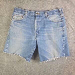 Carhartt B17 Denim Shorts Men's 38 Relaxed Fit Cutoff Blue Jean Workwear